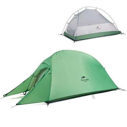 Naturehike Cloud-up Ultraligero 1 Persona Tienda de campaña Impermeable Doble Capa Camping Tienda de campaña (210T Verde Actualizar)