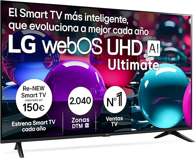 LG 43UA73006LA - TV 43", UHD 4K, WebOS 25, Ultimate IA, HDR10 Pro, Super Upscaling, Dolby Digital Plus, Google Assistant, Negro
