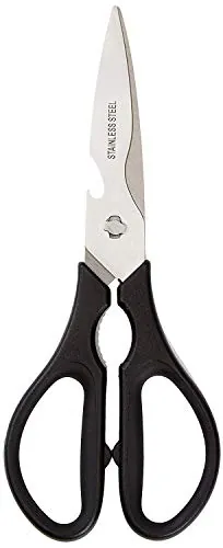 Amazon Basics Premium Tijeras de Cocina multifunción, 20,32 cm, Negro