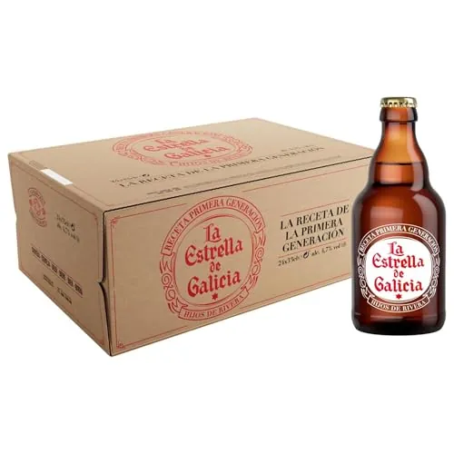 Estrella Galicia - La Estrella, Cerveza Lager, 24 Botellines x 33 cl