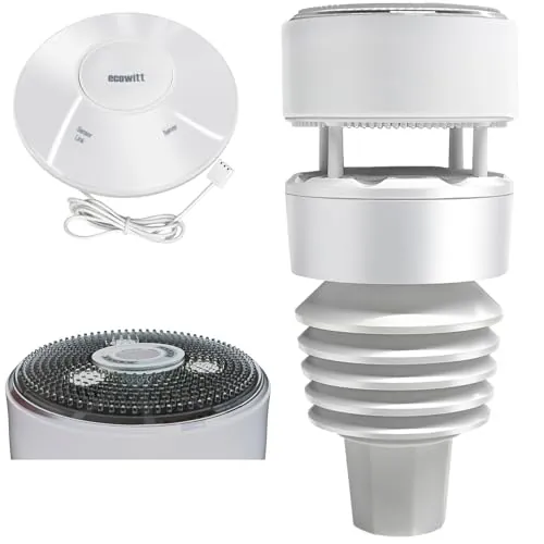 ECOWITT Wittboy GW2001- Estaciones meteorológicas con sensor inalámbrico para exteriores, estación meteorológica 7 en 1 con hub Wi-Fi actualizado GW2000, 868 MHz