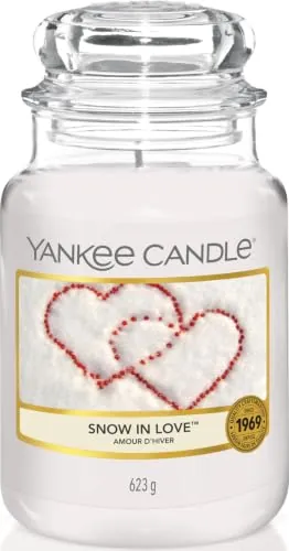 Vela aromática Yankee Candle | Snow in Love vela en tarro grande | Velas de larga duración: hasta 150 h | Regalos perfectos para mujeres