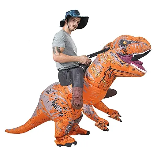 JASHKE Disfraz de Dinosaurio Inflable Disfraces Inflables T-rex Disfraz Hinchable Disfraces Inflables de Halloween para Adultos