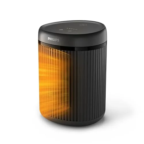 Philips 2000 Calefactor eléctrico, 1500 W, Silencioso 24 dB*, Gris Oscuro