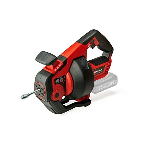 Einhell Limpiador de tubos con batería TE-DA 18/760 Li-Solo PXC (18 V, iones de Li, espiral de limpieza de 7,6 m, adecuado para diámetro de tubo de 16-55 mm, envío sin batería ni cargador)
