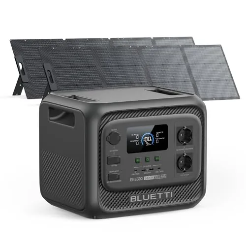 BLUETTI Elite 300 Estación de Energía Portátil 3014,4Wh y 2Panel Solar 200W