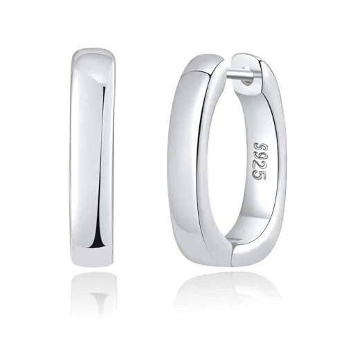 Pendientes de plata de ley 925 para mujer, 15 mm, pequeños aretes de plata para mujer, hipoalergénicos y ligeros, regalo de joyería de moda, adecuados para uso diario y de fiesta, Talla única, Cobre