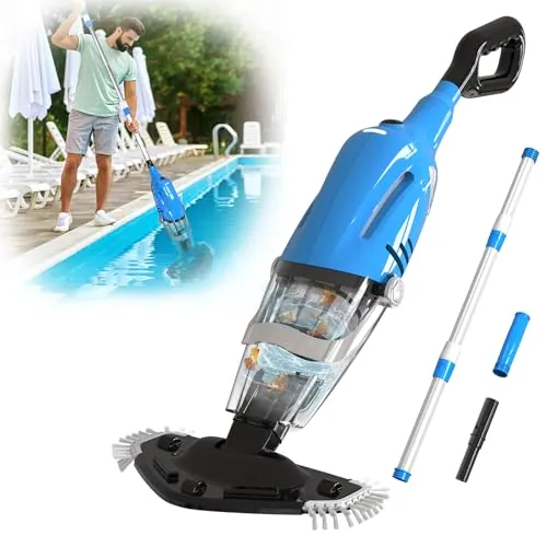 PoolyPoly Limpiafondos Piscina Manual, Aspiradora de Piscina con Batería