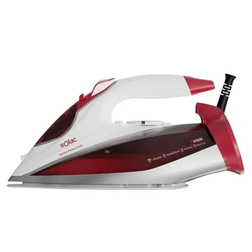 Solac Optima Relieve 3100 Plancha de Vapor 3100W, Golpe 220 g/min, Cerámica | Vapor continuo 50 g/min, depósito 350 ml, Relieve Steam, antical y antigoteo