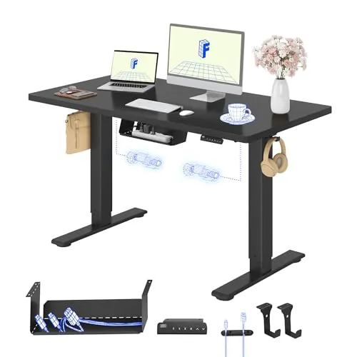 FLEXISPOT Escritorio Elevable Eléctrico 120x80 Doble Motor, Tablero Entero