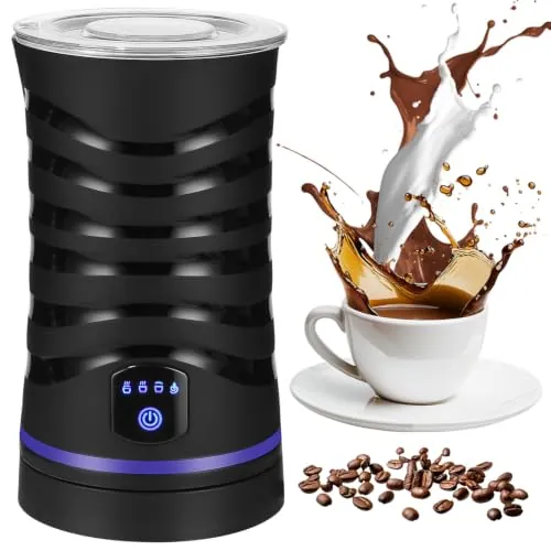 Espumador eléctrico de leche 4 en 1 con revestimiento antiadherente para espuma de leche fría y caliente, apagado automático, ideal para café y leche