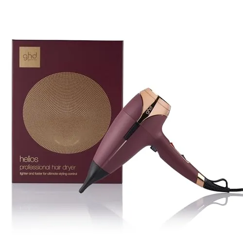 ghd Helios Burdeos - Secador de Pelo Profesional, Ligero, Secado Rápido, Máximo Control del Peinado - Para Todo Tipo de Cabello - (Enchufe Europeo)