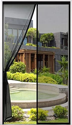 ENGROSAR Mosquitera Puerta Magnetica, 130x240CM Cortina Mosquiteras Magnética para Puerta,Cortina Puerta Exterior de Balcón/Patio, Se Cierra Automáticamente, Fácil Instalación sin Taladrar (Negro)