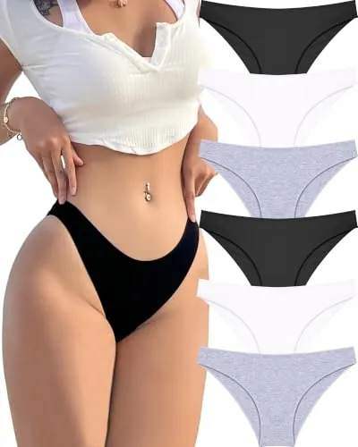 ALL OF ME Paquete de 6 Ropa Interior de algodón para Mujer, Conjunto de Bragas de algodón para Mujer, Paquete múltiple, Hipster, Transpirable, S-XXL