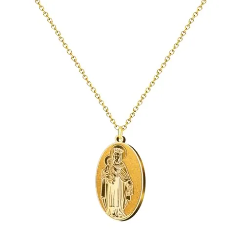 cotigo- Collar de virgen acero inoxidable, santos de España, catolico, religion, Patrona España, Patron España, regalo mujer, hombre, regalo para abuela. (VIRGEN DEL CARMEN MODELO 2)