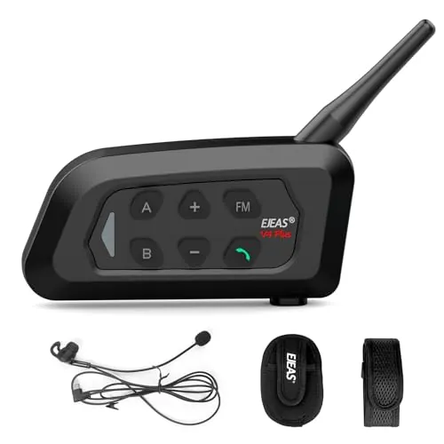 EJEAS V4C Plus Intercomunicador Bluetooth para árbitro de Fútbol Profesional, 1200M 4 Personas Full Duplex Hablando al Mismo Tiempo Intercom