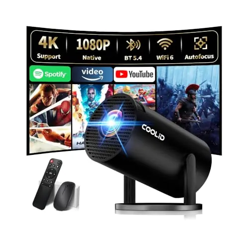 [App Integrada] Mini Proyector 4K Support 1080P con WiFi 6 y Bluetooth 5.4