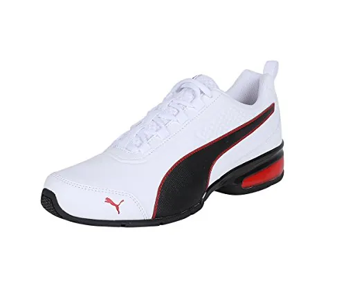 PUMA Unisex Leader VT SL Road Running Shoes, Puma White-Puma Black-Flame Scarlet, 47 EU