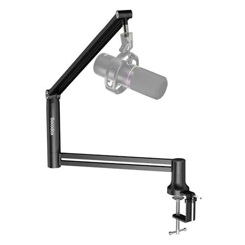socodox Micrófono Boom Arm, Brazo de Mic de bajo perfil, Soporte de Miro para Podcastin, Streaming, Totalmente ajustable 360 ° Giratorio 90 ° Plegable para Blue Yeti