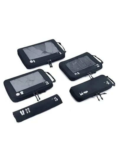 ECOHUB 5 Sets Compresión Organizador Maleta Packing Cubes For Travel Essentials Bolsas Organizadoras Ropa Viaje Avion Viajes Accesorios(Azul oscuro)