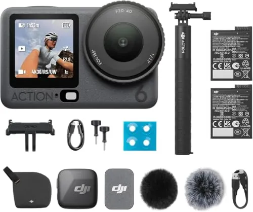 DJI Osmo Action 6 Pack Captura Más, cámara de acción para vlog de Viajes 8K