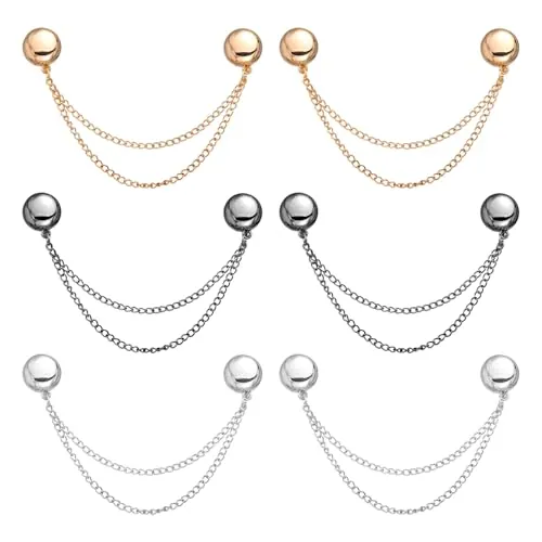 6uds Pin Magnéticos Ropa, Pines Magneticos con Cadena Botones Magnéticos para Ropa para Fijar Dobladillos de Ropa Piernas de Pantalones Largos Mangas de Camisas(Estilo Redondo)