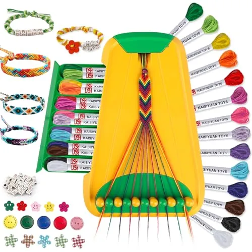Kit para hacer pulseras, 28 hilos y cuentas con letras, niñas 8-12 años