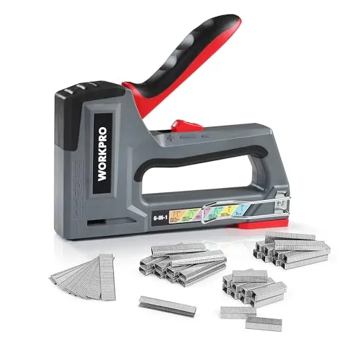 WORKPRO Grapadora y Clavadora Manual 6 en 1 para Tapicería