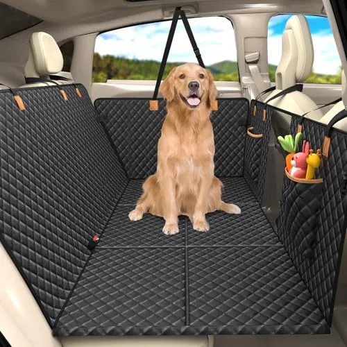 Lekeinchi Manta para perros para asiento trasero de coche, con seis placas de madera dura estables y cinturones de seguridad, impermeable, resistente a los arañazos y prevención de caídas, alfombrilla