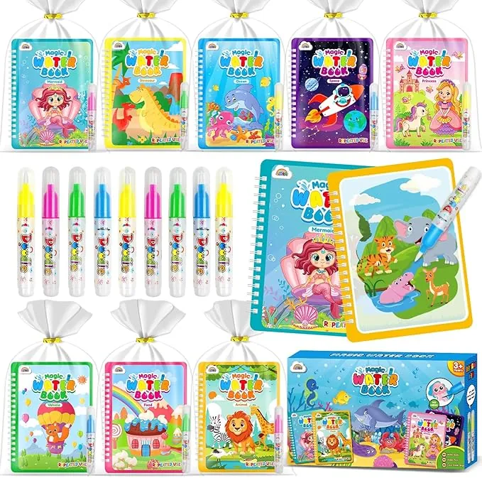 ZMLM Libros de Colorear Magico Agua, Reutilizable Libro Colorear para 3-5 Años Detalles Cumpleaños Niños - Bolsitas cumpleaños infantiles - Regalos Cumpleaños Niños Colegio (Clásico 32)