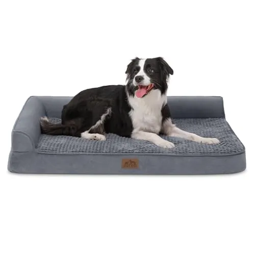 COZY KISS Cama Ortopédica para Perros Extra Grandes, XL 107x76x19cm Gris