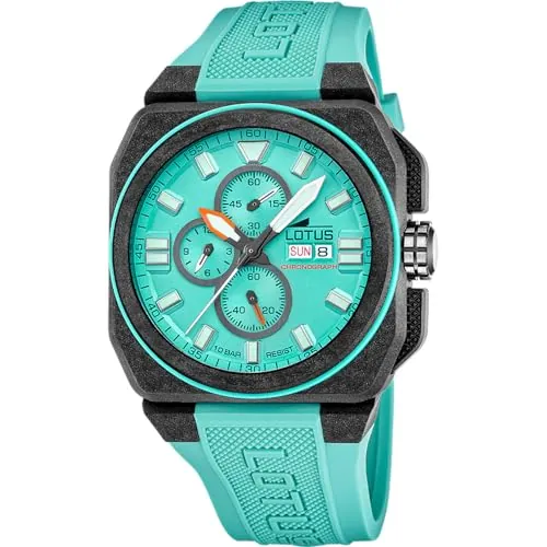 LOTUS Reloj Hombre Analógico de Caucho Azul