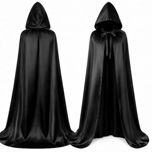 Costumed Capa negra con capucha para Halloween y carnaval