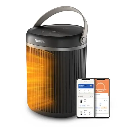 Philips 3000 Calefactor eléctrico, 2000 W, Oscilación 45°, Gris Oscuro