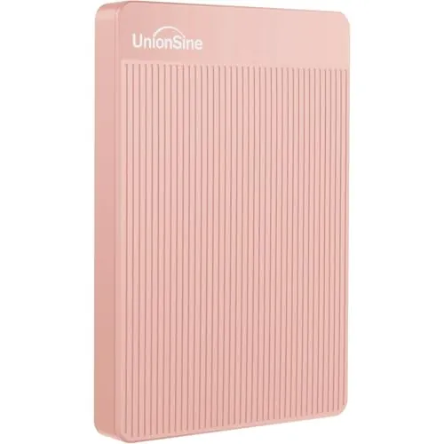 UnionSine Disco Duro Externo 500GB 2.5" USB3.0 Ultra Slim Portátil HDD Almacenamiento para PC, Mac, MacBook, Chromebook, Xbox, PS4 (Color Rosa) HD2510
