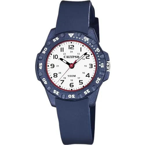 CALYPSO Reloj Infantil K5821/1 Junior Collection Caja de Caucho Multi Correa de Caucho Azul