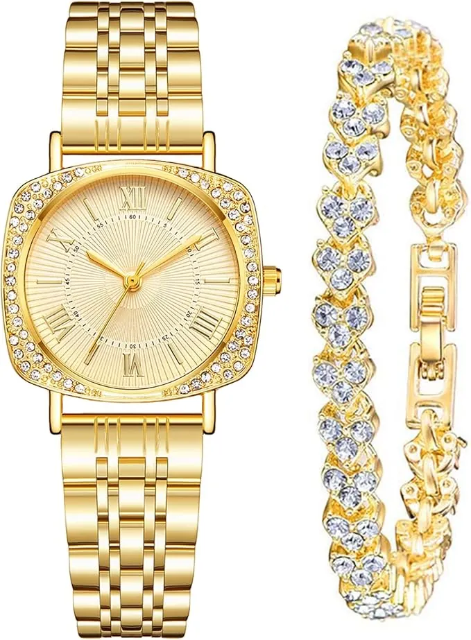 CIVO Dorado Plateado Relojes Mujer: Analógico Negocios Impermeable Dorado - Regalo Elegante Acero Inoxidable