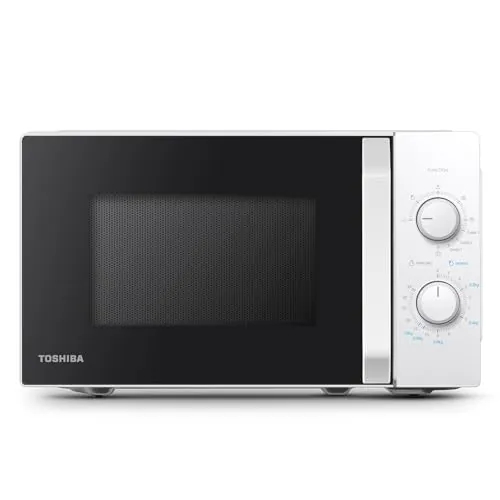 Toshiba MW2-MG20P(WH) Horno microondas 3 en 1 con grill, 20 L, 5 niveles de potencia ajustables, temporizador, 700 W, grill 1000 W, blanco