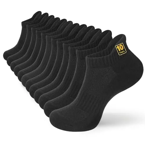 Wamicu 10 Pares Calcetines Tobilleros Hombre Deporte Corto de Algodón
