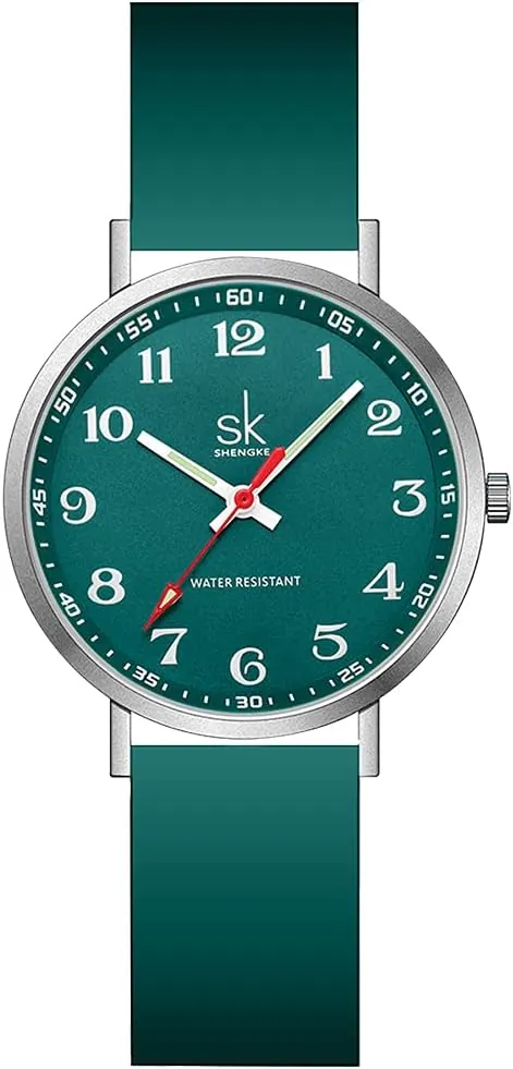SK Deportes Reloj de Mujer ultradelgado de Moda para Profesionales médicos, Enfermeras, médicos, Estudiantes, Reloj con Esfera de fácil Lectura, Correa de Silicona Colorida