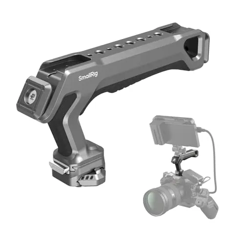 SMALLRIG HawkLock H21 Top Handle con Riel NATO de Liberación Rápida, Instalación Suave en Dos Direcciones, Diseño Ergonómico, 15 kg Máx. Carga, Múltiples Puntos de Montaje Incorporados - 4483