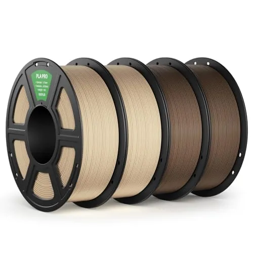 DEEPLEE PLA Pro Filamento 1.75 mm, 2 Beige y Marrón, Kit 4 x 1 kg