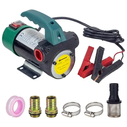 OULUTO 12V 260W Bomba de Transferencia Diesel Bomba de Combustible Eléctrica 45L/Min Bomba Diesel con Motor de Cobre