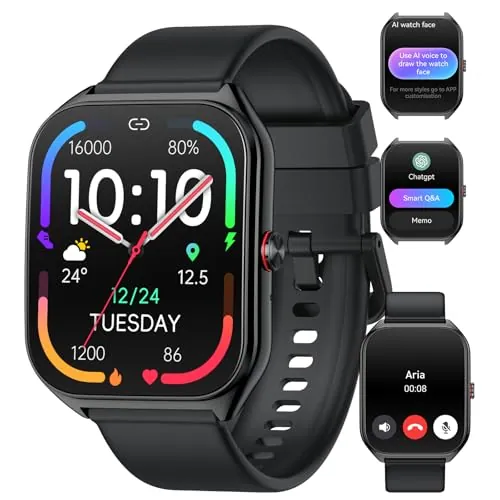 Reloj Inteligente Hombre Mujer, AI Smartwatch 1.96" HD con Batería 1000mAh