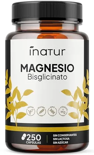 Bisglicinato de Magnesio – 360 mg de Magnesio Elemental por Dosis Diaria (250 Cápsulas) – Suministro para 4 Meses – Magnesio Quelado de Alta Absorción – Vegano, Sin Gluten y Suave para el Estómago