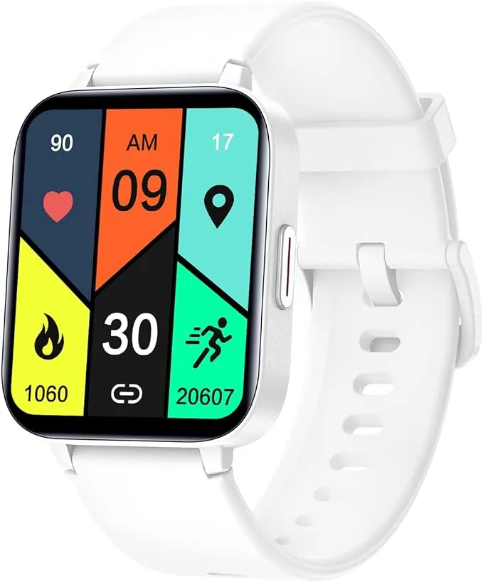 RUIMEN Smartwatch,Reloj Inteligente Mujer Impermeable IP68 con Oxímetro,1.69" Pantalla con Pulsómetro,Monitor de Sueño Monitores Actividad Cronómetros Calorías Podómetro para Android iOS (Blanco)