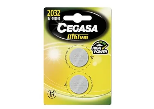 CEGASA CR2032 3V Pack 2 Pilas Botón de Litio