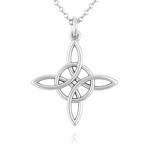 Collar Nudo de Bruja en plata de 30mm con cadena - Este es un poderoso amuleto capaz de crear y repeler hechizos