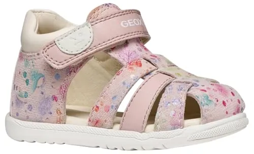 Geox Sandalia para bebé niña B Macchia Gir, LT Rose/Multicolor, talla 24 EU