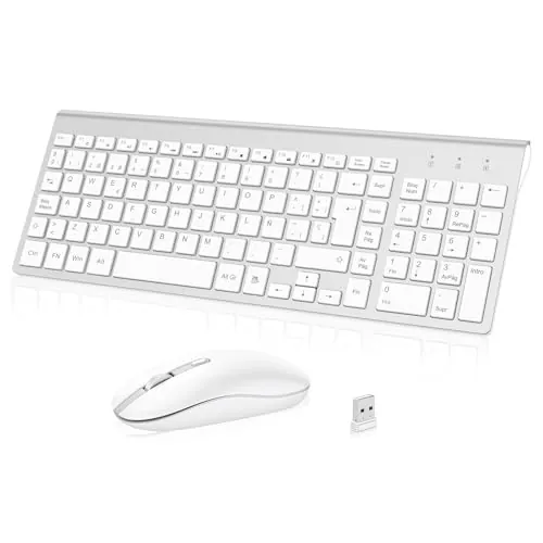Cimetech Teclado y Raton Inalámbrico Ultra Delgado 2.4G(QWERTY Español)